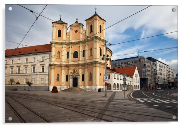 Trinity Church in Bratislava Acrylic by Artur Bogacki