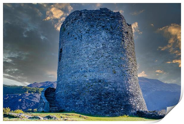 Dolbadarn Castle Llanberis as the sunrises  Print by Phil Longfoot