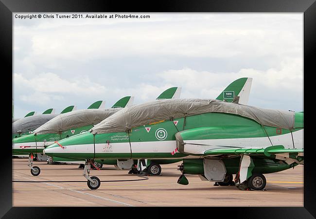 Royal Saudi Air Force's Hawks Display Team Framed Print by Chris Turner