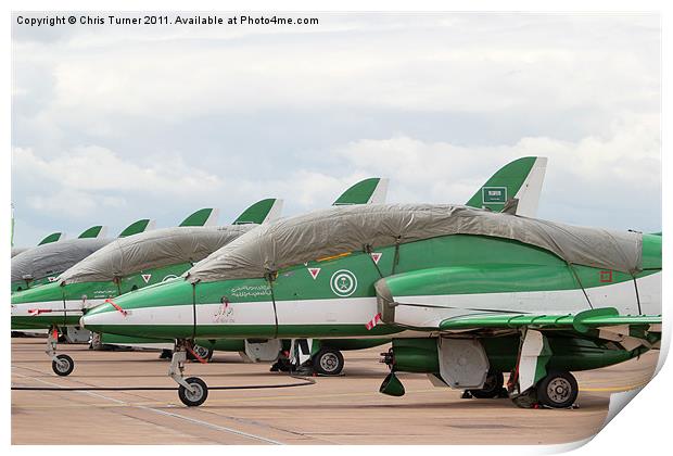 Royal Saudi Air Force's Hawks Display Team Print by Chris Turner