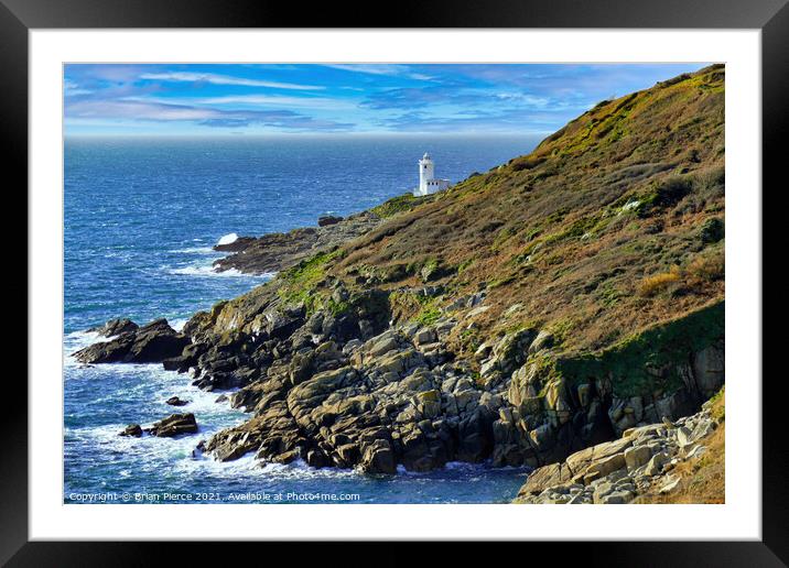 Tater Du Lighthouse, West Cornwall Framed Mounted Print by Brian Pierce