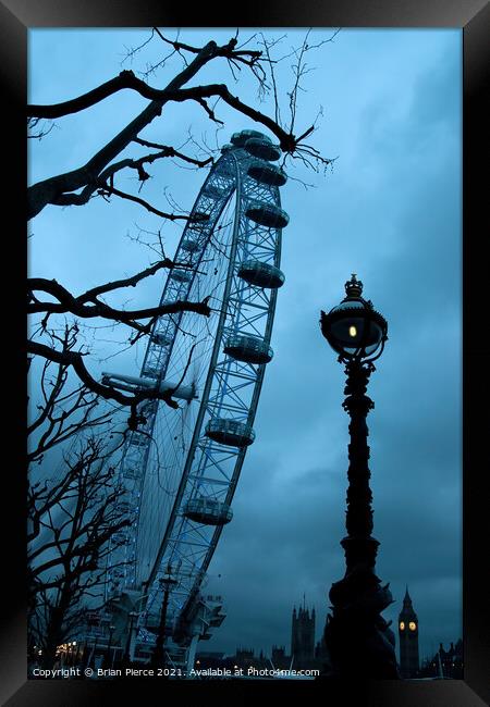 London Eye at Dusk Framed Print by Brian Pierce