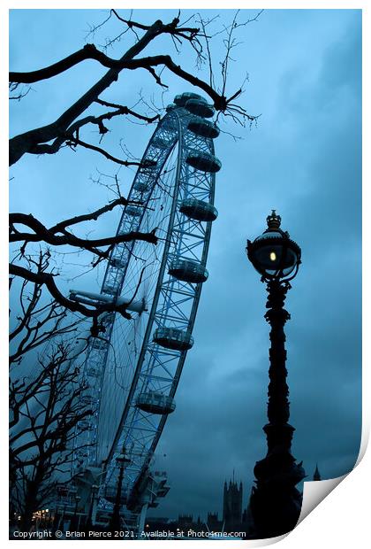 London Eye at Dusk Print by Brian Pierce