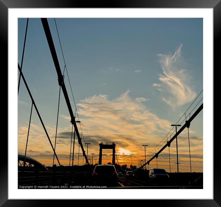 Tamar Bridge at Sunset Framed Mounted Print by Hannah Youens