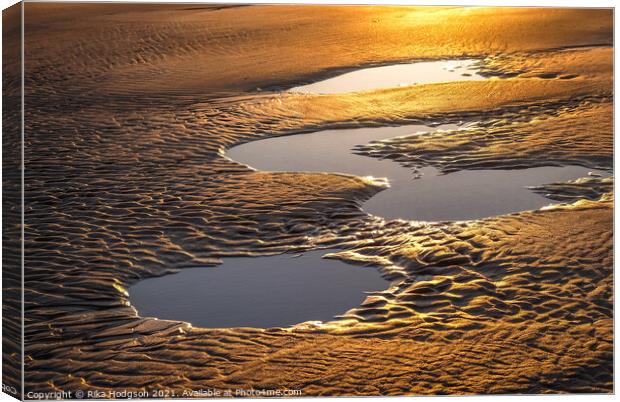 Golden patterns in the sand, Gwithian Beach, Hayle Canvas Print by Rika Hodgson