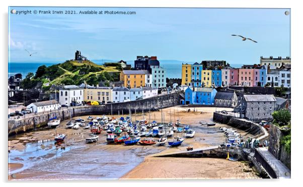 The beautiful Tenby harbour with the tide out Acrylic by Frank Irwin