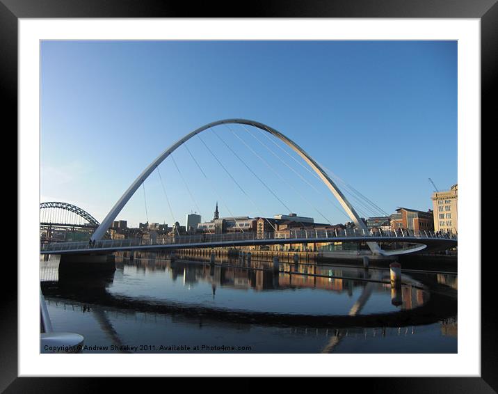 No fog on the tyne Framed Mounted Print by Andrew Sheekey