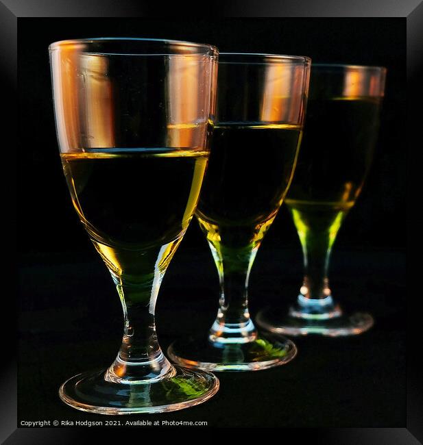 Liqueur glasses Framed Print by Rika Hodgson