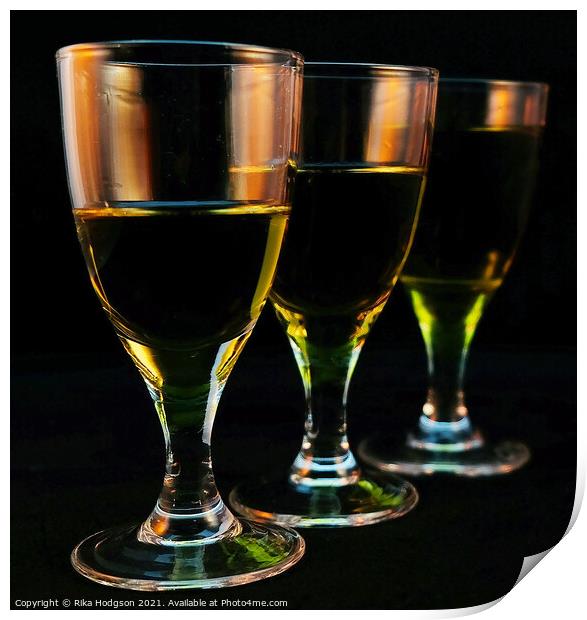 Liqueur glasses Print by Rika Hodgson