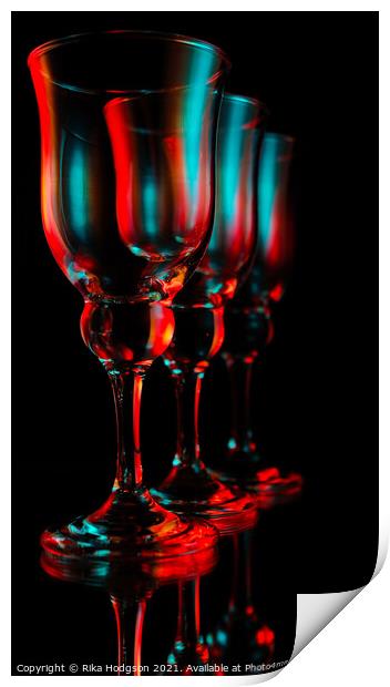 Wine Glasses Print by Rika Hodgson