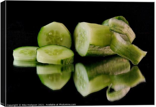 Fresh Cucumber slices, salad   Canvas Print by Rika Hodgson