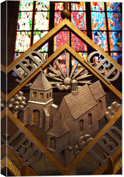 Metal Decoration in St Vitus Cathedral, Prague Canvas Print by Serena Bowles