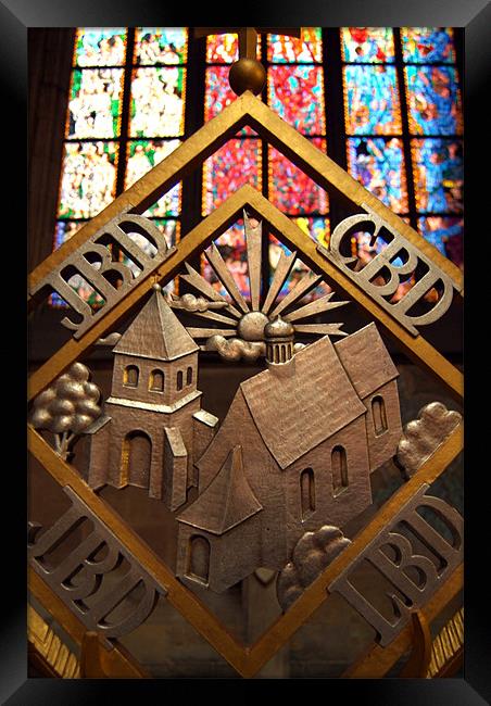 Metal Decoration in St Vitus Cathedral, Prague Framed Print by Serena Bowles
