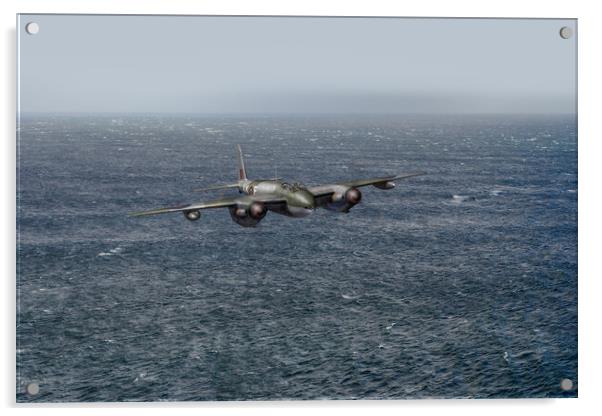 Armed reconnaissance Mosquito over the North Sea Acrylic by Gary Eason