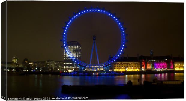 London Eye at Night Canvas Print by Brian Pierce