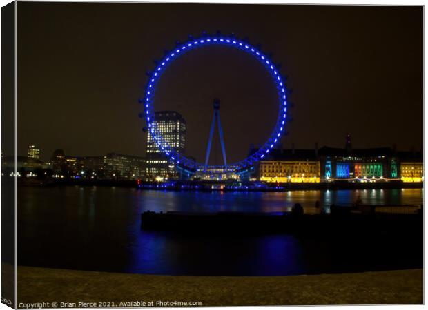 London Eye at Night  Canvas Print by Brian Pierce