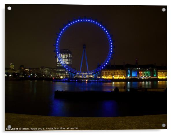 London Eye at Night  Acrylic by Brian Pierce