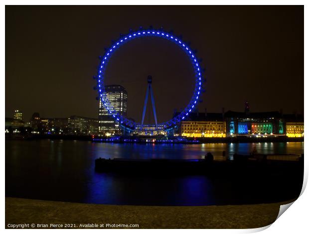 London Eye at Night  Print by Brian Pierce