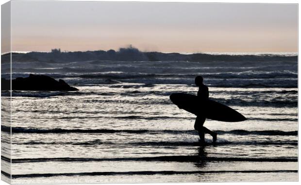 Surfer at St Ives Bay Canvas Print by Brian Pierce