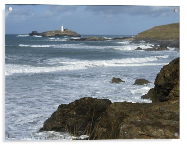 Godrevy Lighthouse, St Ives Bay, Cornwall Acrylic by Brian Pierce