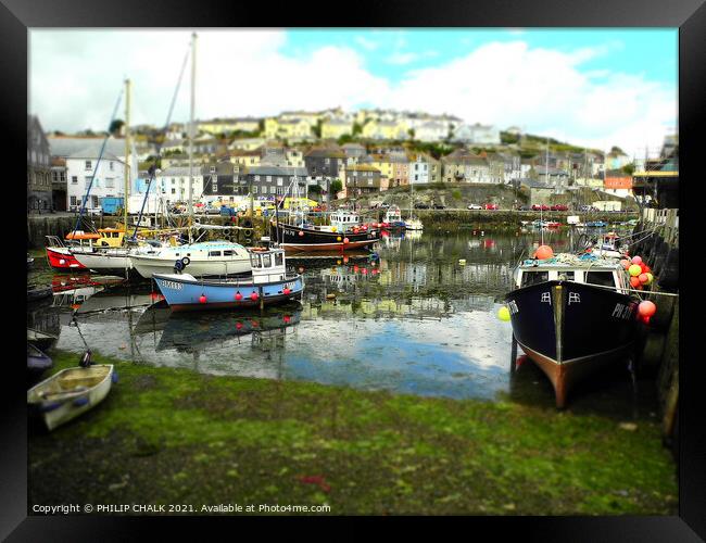 Mevagissey harbour Cornwall St Austell 404  Framed Print by PHILIP CHALK