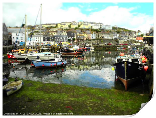 Mevagissey harbour Cornwall St Austell 404  Print by PHILIP CHALK