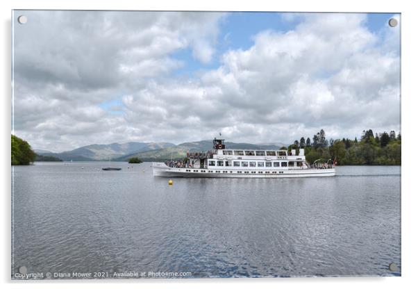 The MV Swan Cruising on Lake Windermere Acrylic by Diana Mower