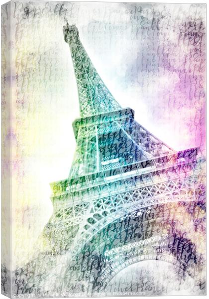 PARIS Watercolour Eiffel Tower Canvas Print by Melanie Viola