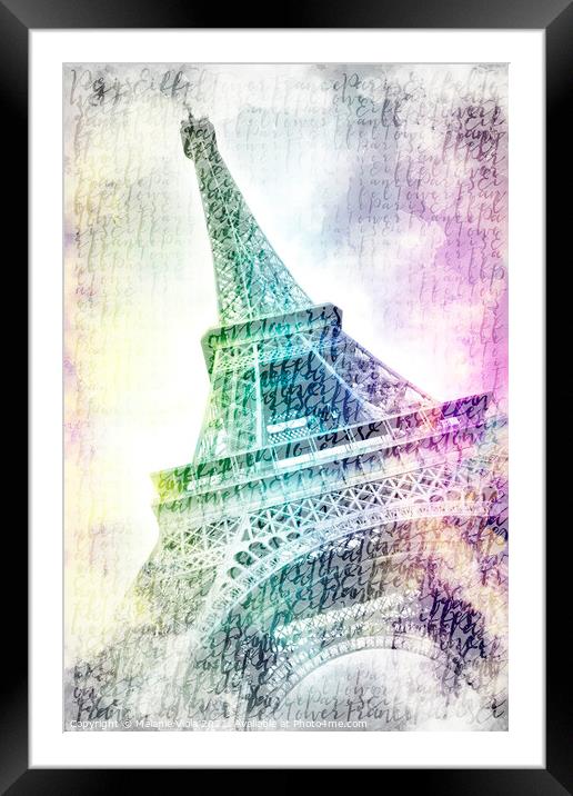 PARIS Watercolour Eiffel Tower Framed Mounted Print by Melanie Viola