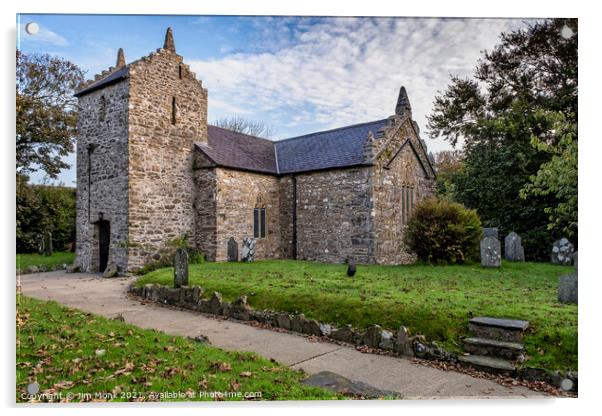 St Rhian’s Church, Llanrhian Acrylic by Jim Monk