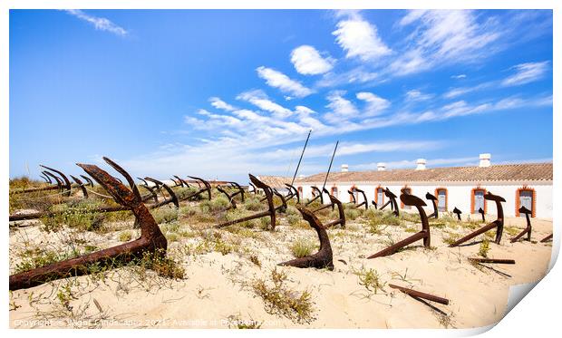Anchor Cemetery Praia do Barril Print by Wight Landscapes