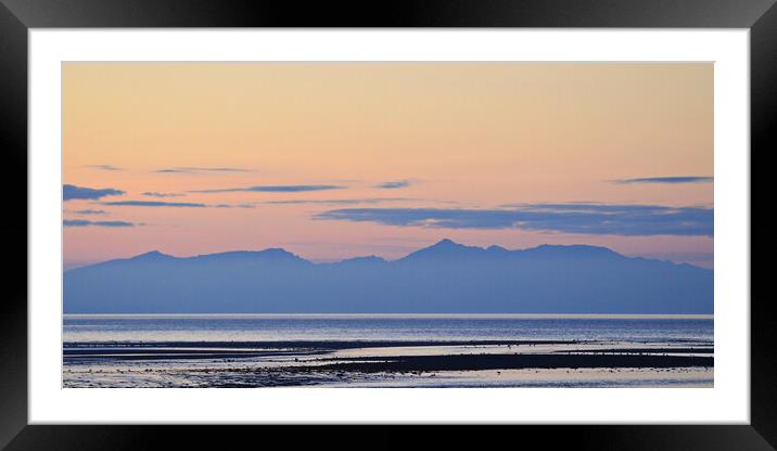 First day of spring over Isle of Arran at dusk Framed Mounted Print by Allan Durward Photography