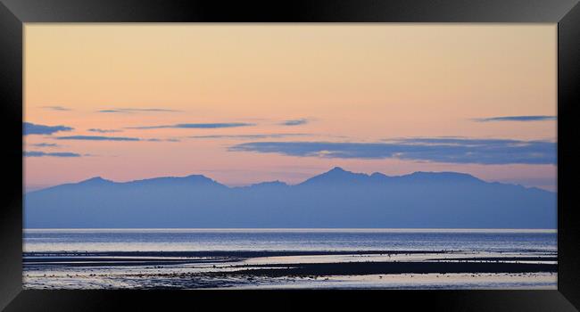 First day of spring over Isle of Arran at dusk Framed Print by Allan Durward Photography
