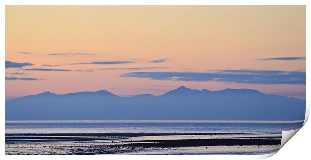 First day of spring over Isle of Arran at dusk Print by Allan Durward Photography