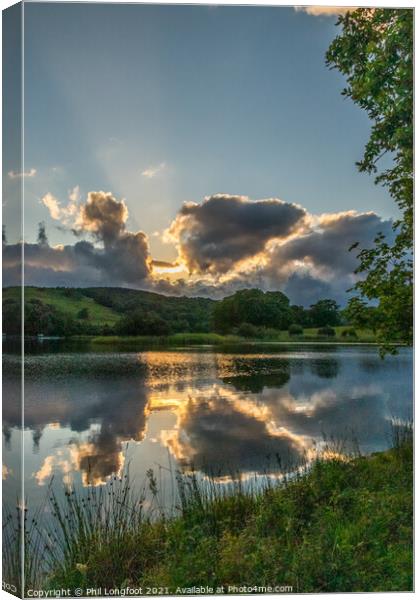 Esthwaite Water South Lakes Cumbria Sunset  Canvas Print by Phil Longfoot