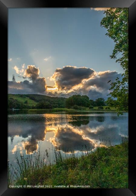 Esthwaite Water South Lakes Cumbria Sunset  Framed Print by Phil Longfoot