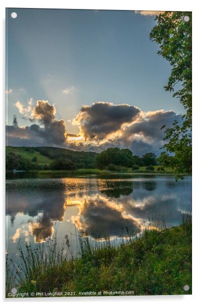 Esthwaite Water South Lakes Cumbria Sunset  Acrylic by Phil Longfoot