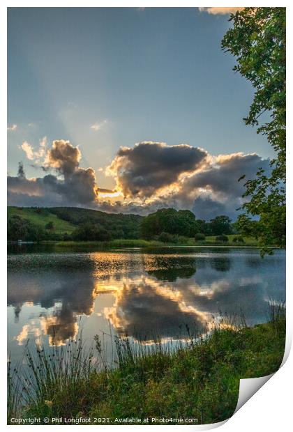 Esthwaite Water South Lakes Cumbria Sunset  Print by Phil Longfoot