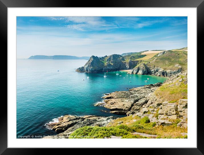 Gammon Head and Elender Cove, near Prawle Point, S Framed Mounted Print by Justin Foulkes