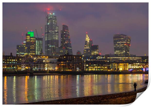 London Night Mood Print by Clive Eariss