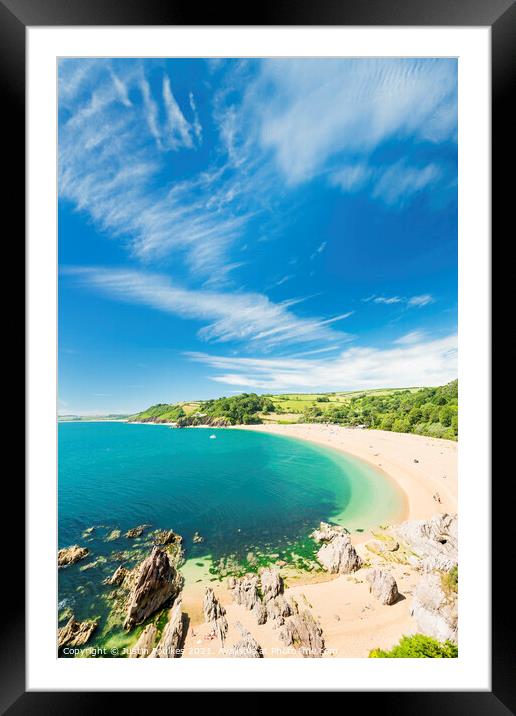 The beach at Blackpool Sands, near Dartmouth, Sout Framed Mounted Print by Justin Foulkes