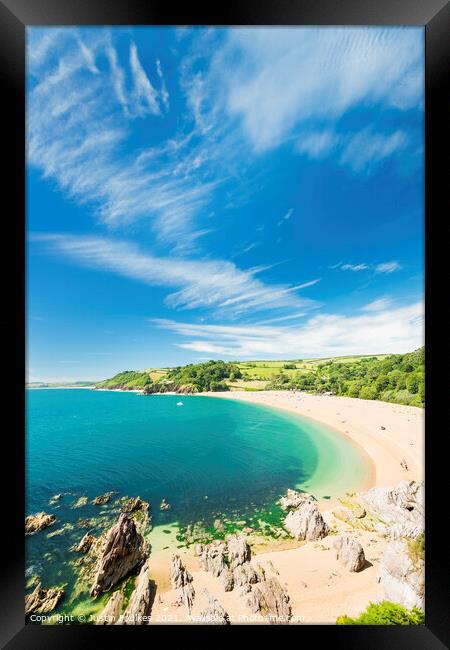 The beach at Blackpool Sands, near Dartmouth, Sout Framed Print by Justin Foulkes