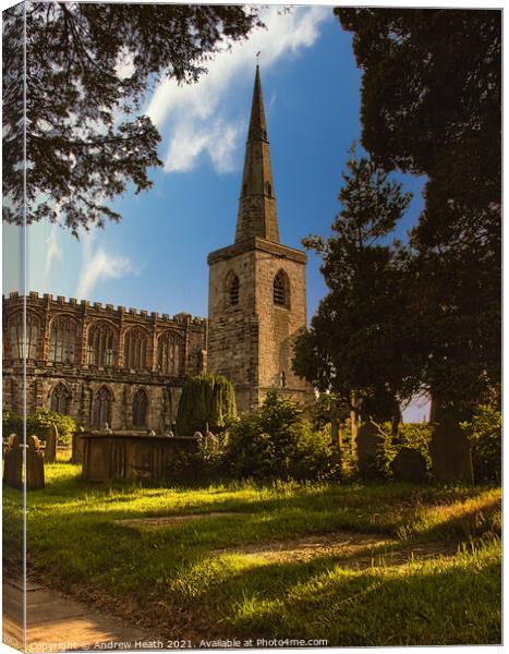 St Mary's Church Astbury Cheshire  Canvas Print by Andrew Heath