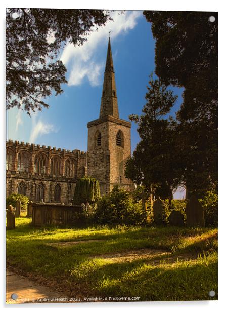 St Mary's Church Astbury Cheshire  Acrylic by Andrew Heath