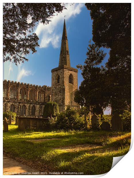 St Mary's Church Astbury Cheshire  Print by Andrew Heath