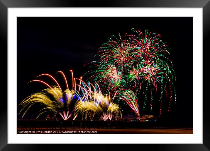 Blackpool International Fireworks competition 4 of 5 Framed Mounted Print by Ernie Jordan