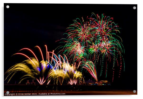 Blackpool International Fireworks competition 4 of 5 Acrylic by Ernie Jordan