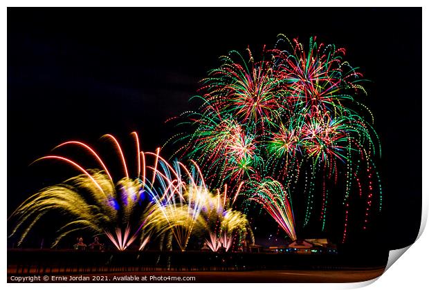 Blackpool International Fireworks competition 4 of 5 Print by Ernie Jordan