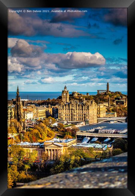 Edinburgh from Edinburgh Castle Framed Print by Ben Delves