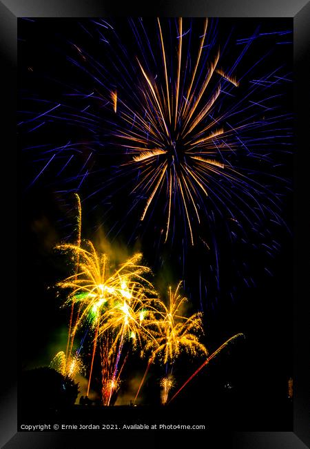 Fireworks 7104 Framed Print by Ernie Jordan